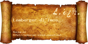 Lemberger Álmos névjegykártya